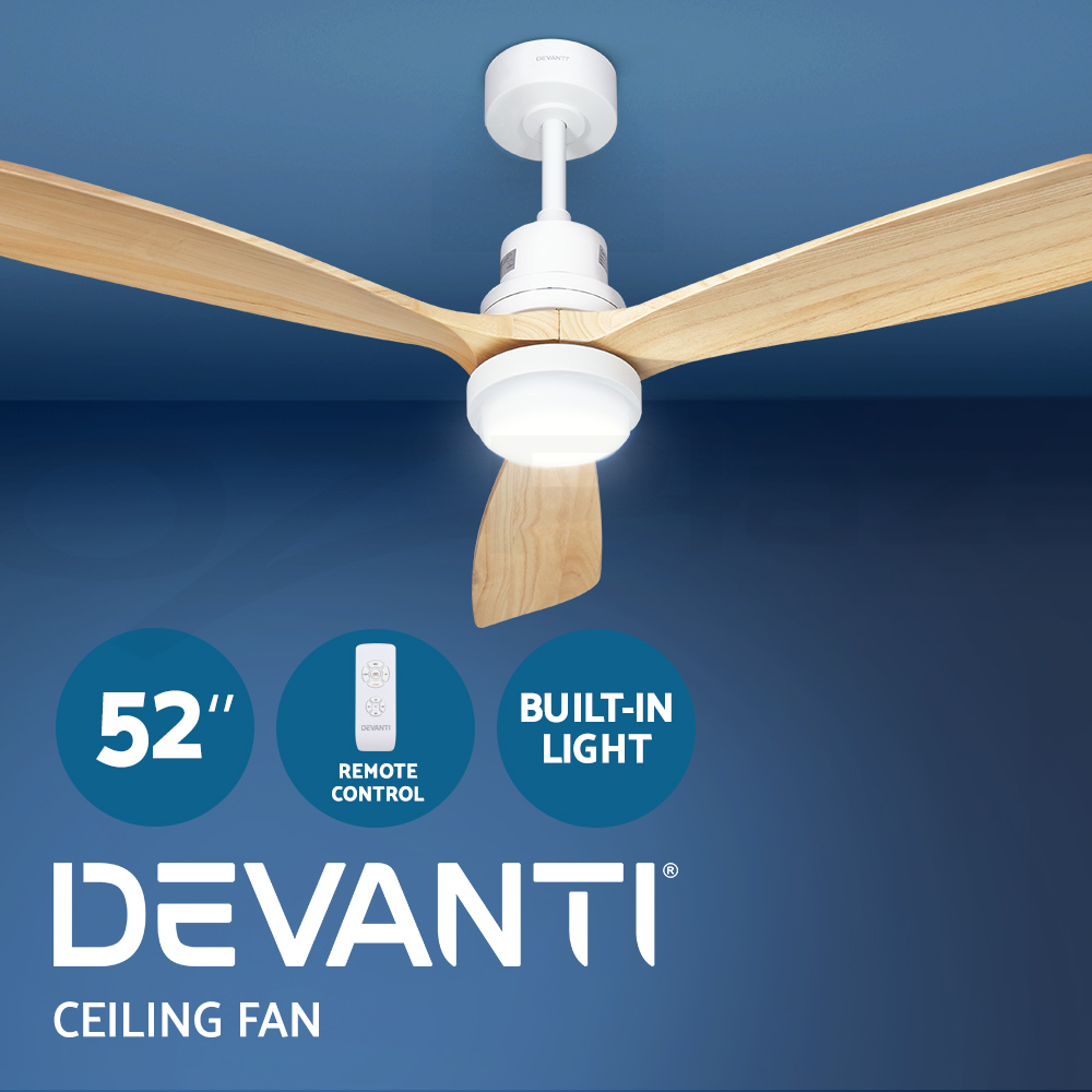 Devanti 48" 52" 64" Ceiling Fan AC DC Motor Fans Light LED Remote Control - Picture 38 of 43