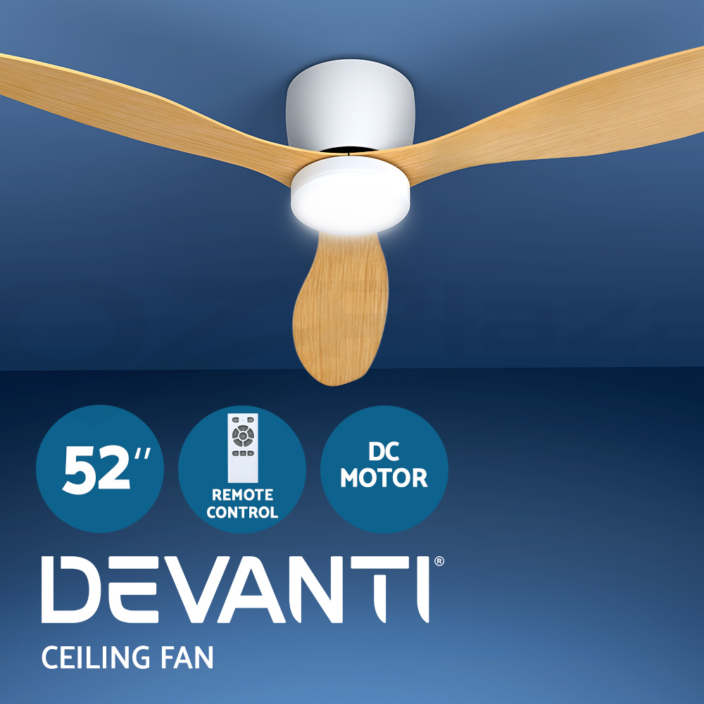 Devanti 48" 52" 64" Ceiling Fan AC DC Motor Fans Light LED Remote Control - Picture 42 of 43