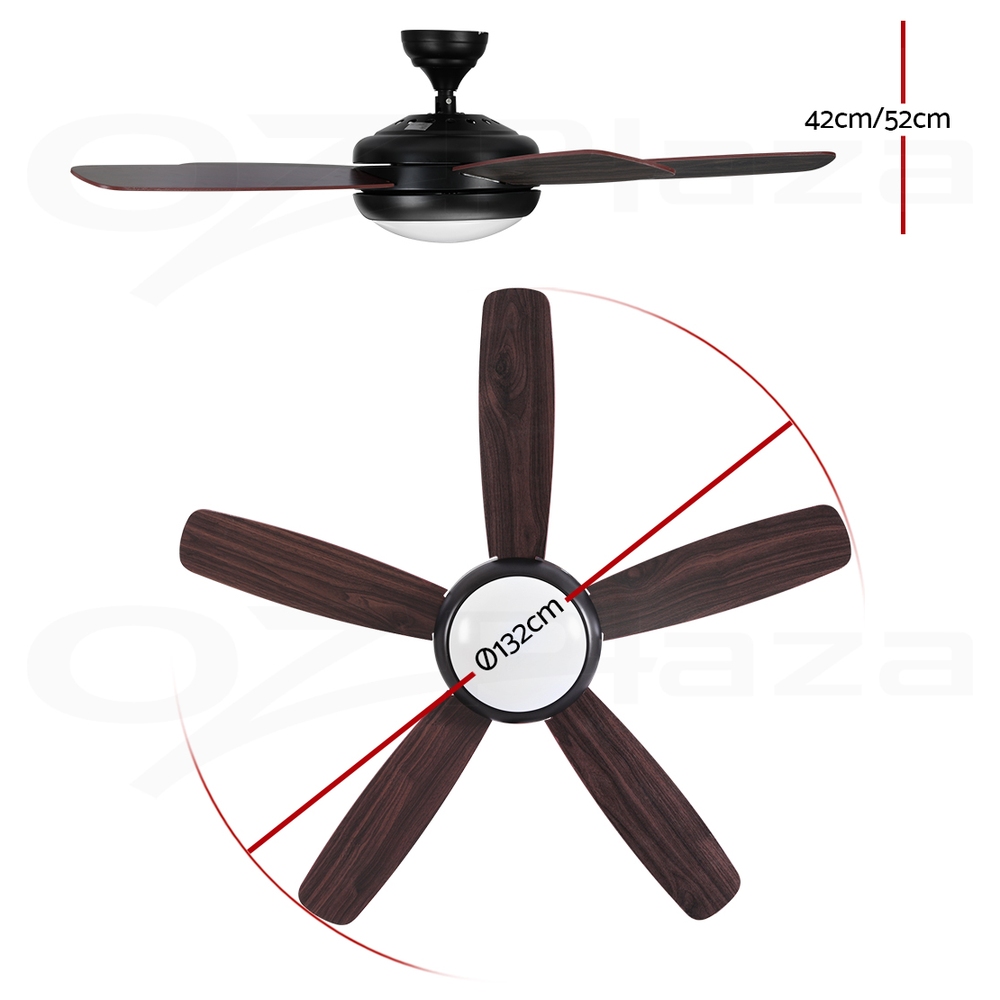 Devanti 48" 52" 64" Ceiling Fan AC DC Motor Fans Light LED Remote Control - Picture 21 of 43