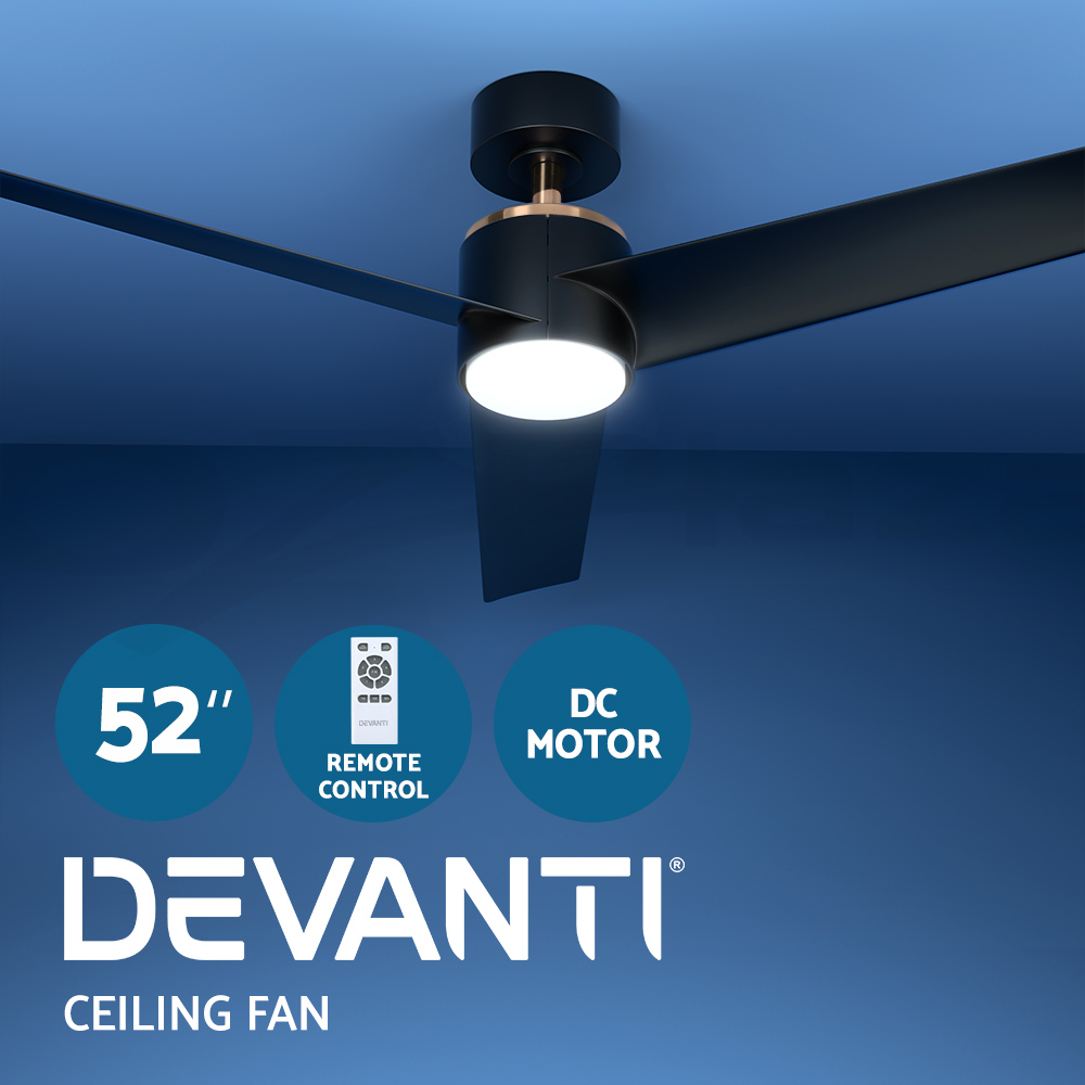 Devanti 48" 52" 64" Ceiling Fan AC DC Motor Fans Light LED Remote Control - Picture 18 of 43