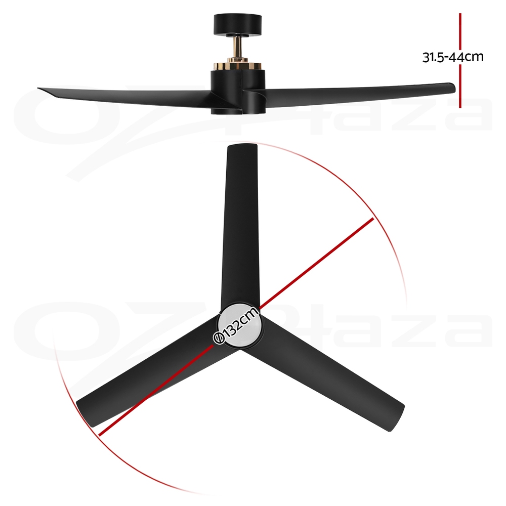 Devanti 48" 52" 64" Ceiling Fan AC DC Motor Fans Light LED Remote Control - Picture 19 of 43