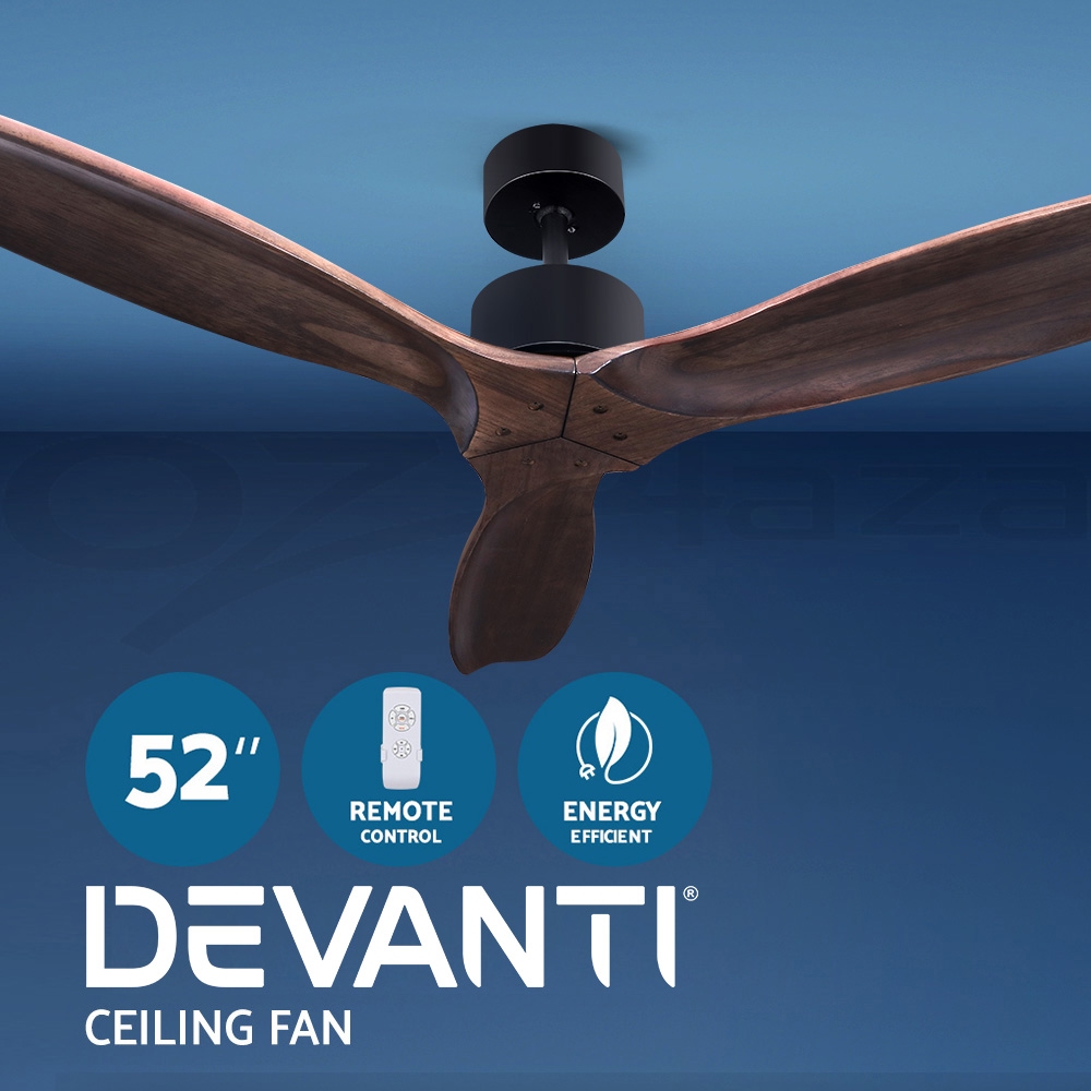 Devanti 48" 52" 64" Ceiling Fan AC DC Motor Fans Light LED Remote Control - Picture 32 of 43