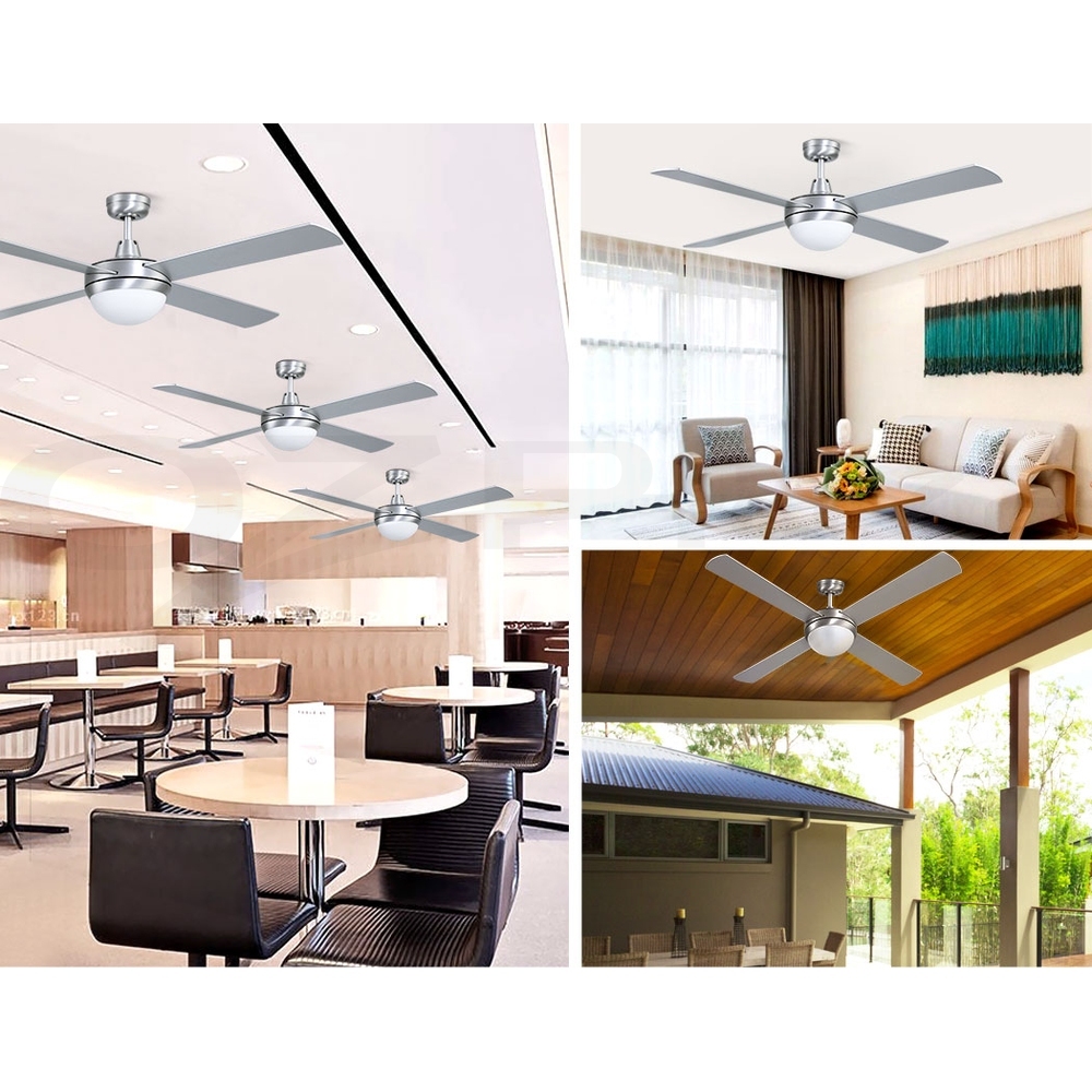 Devanti 52'' Ceiling Fan Fans w/ Light Remote Control Fans 4 Blades Black White - Picture 32 of 44