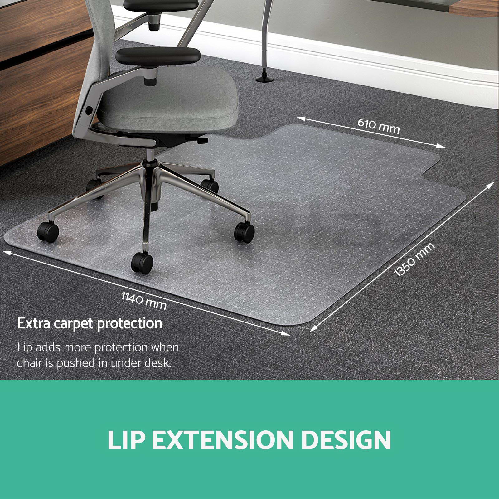new carpet floor office computer work chair mat vinyl protector 1350