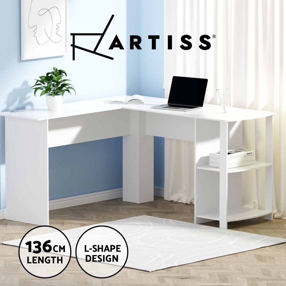 Artiss Corner Computer Desk Home Office Desks Study PC Laptop Table Shelves - Picture 79 of 86