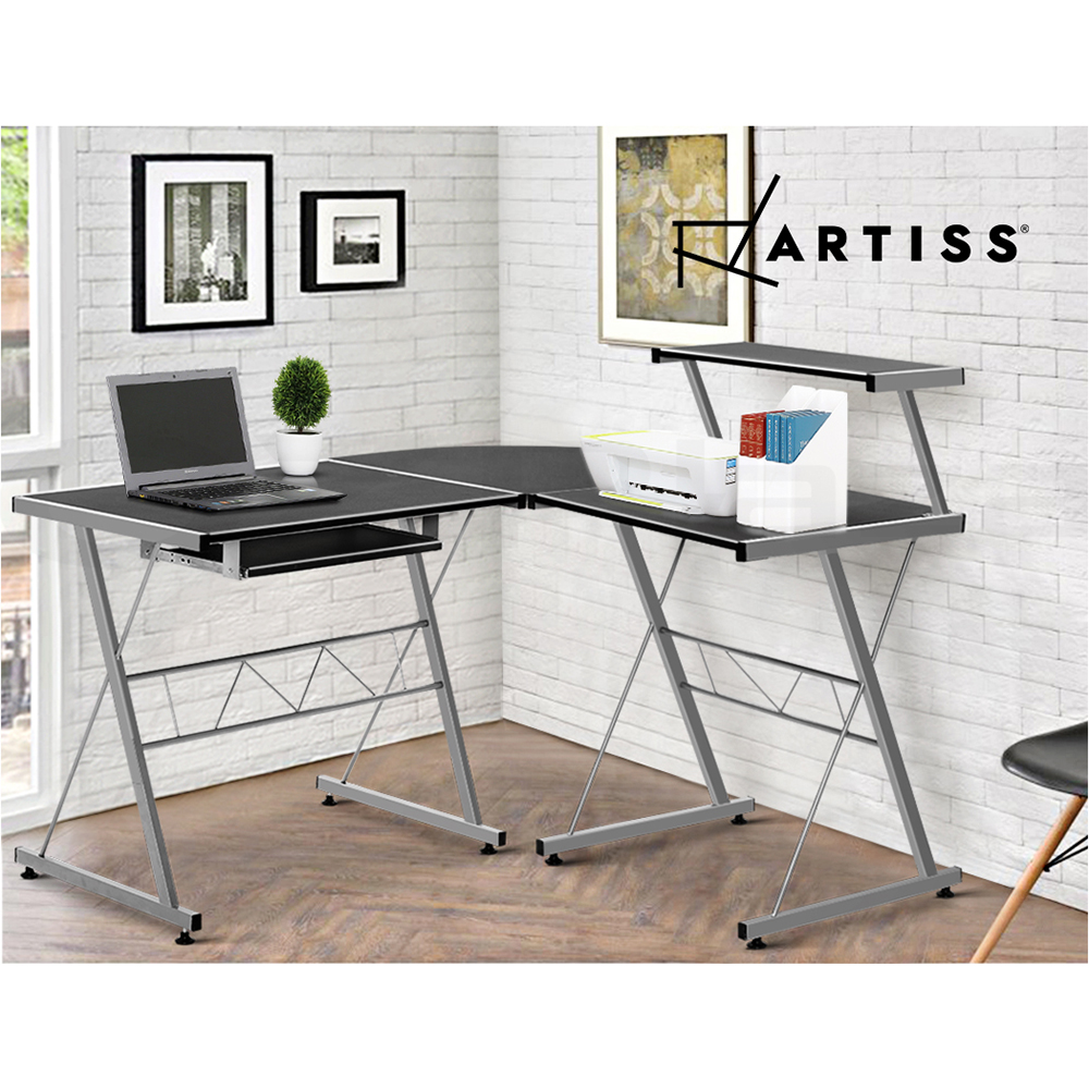 Artiss Corner Computer Desk Home Office Desks Study PC Laptop Table Shelves - Picture 34 of 86