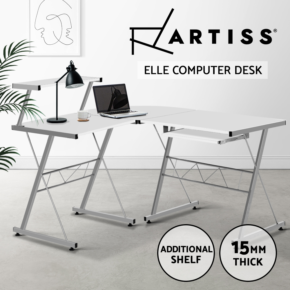 Artiss Corner Computer Desk Home Office Desks Study PC Laptop Table Shelves - Picture 37 of 86