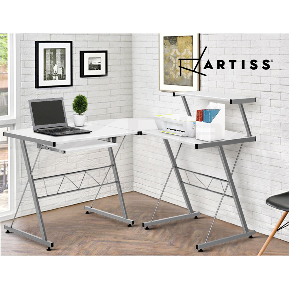 Artiss Corner Computer Desk Home Office Desks Study PC Laptop Table Shelves - Picture 42 of 86
