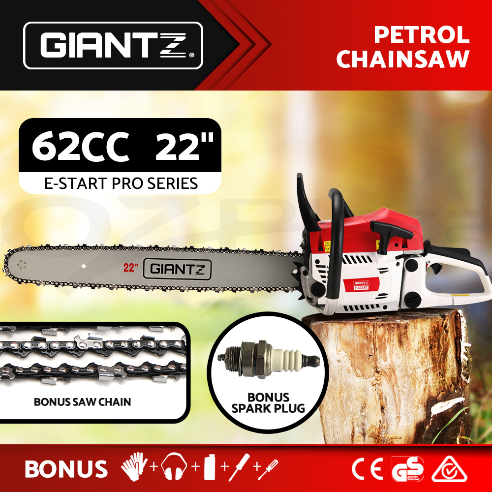 Giantz Petrol Chainsaw Chain Saw Commercial EStart Bar Top Handle Tree