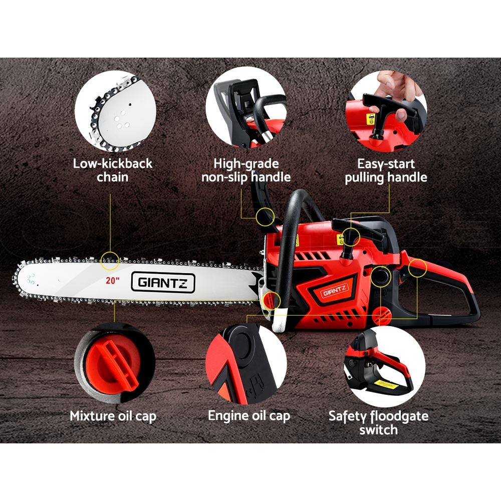 Giantz Chainsaw Petrol Commercial Chain Saw EStart Bar Top Handle Tree