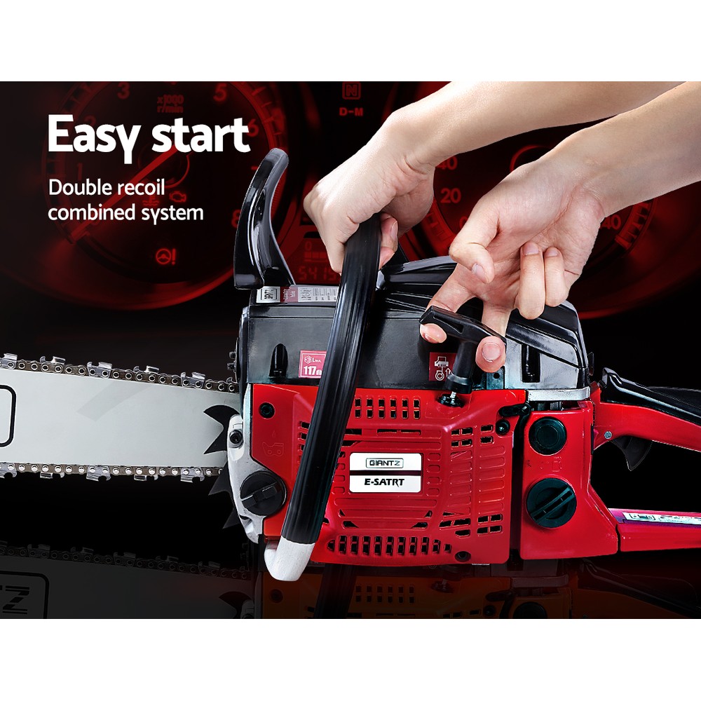 Giantz Petrol Chainsaw Commercial EStart Bar Tree Pruning Chain Saw