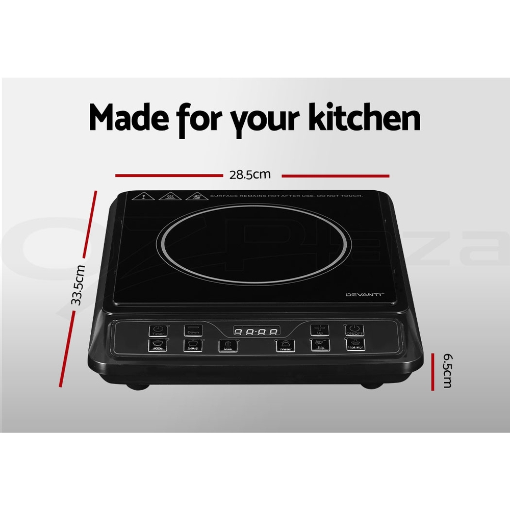 Devanti Electric Induction Cooktop 90cm 60cm 30cm Stove Cook Top