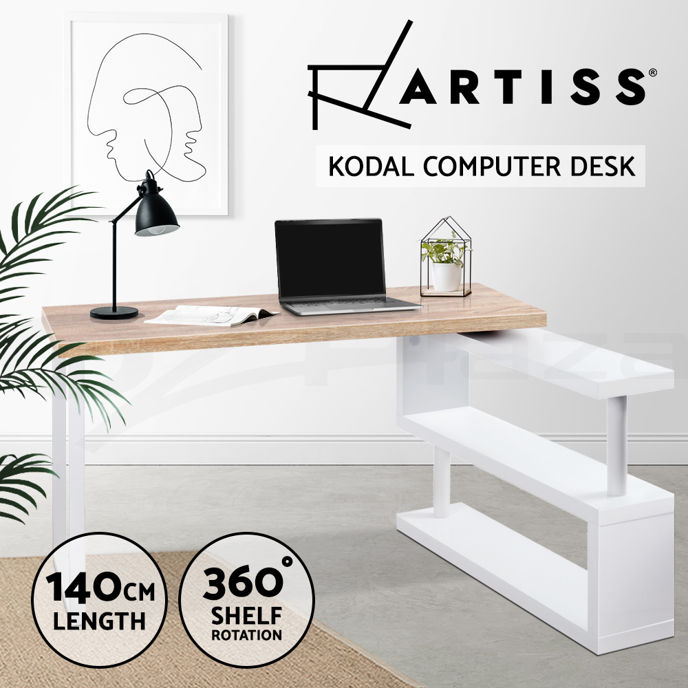 Artiss Corner Computer Desk Home Office Desks Study PC Laptop Table Shelves - Picture 45 of 86