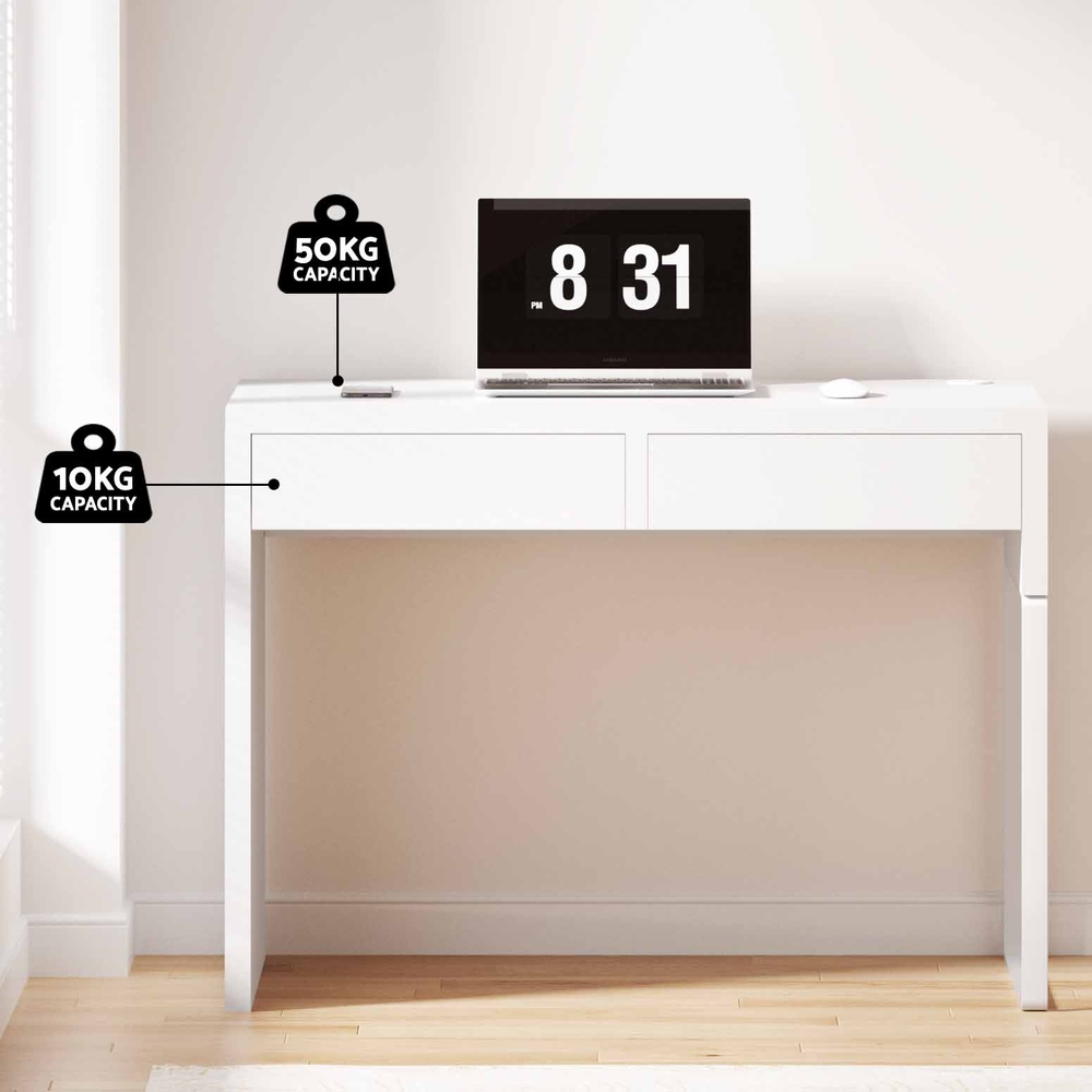Artiss Corner Computer Desk Office Study Desks Table Drawers Shelves White Black - Picture 57 of 106