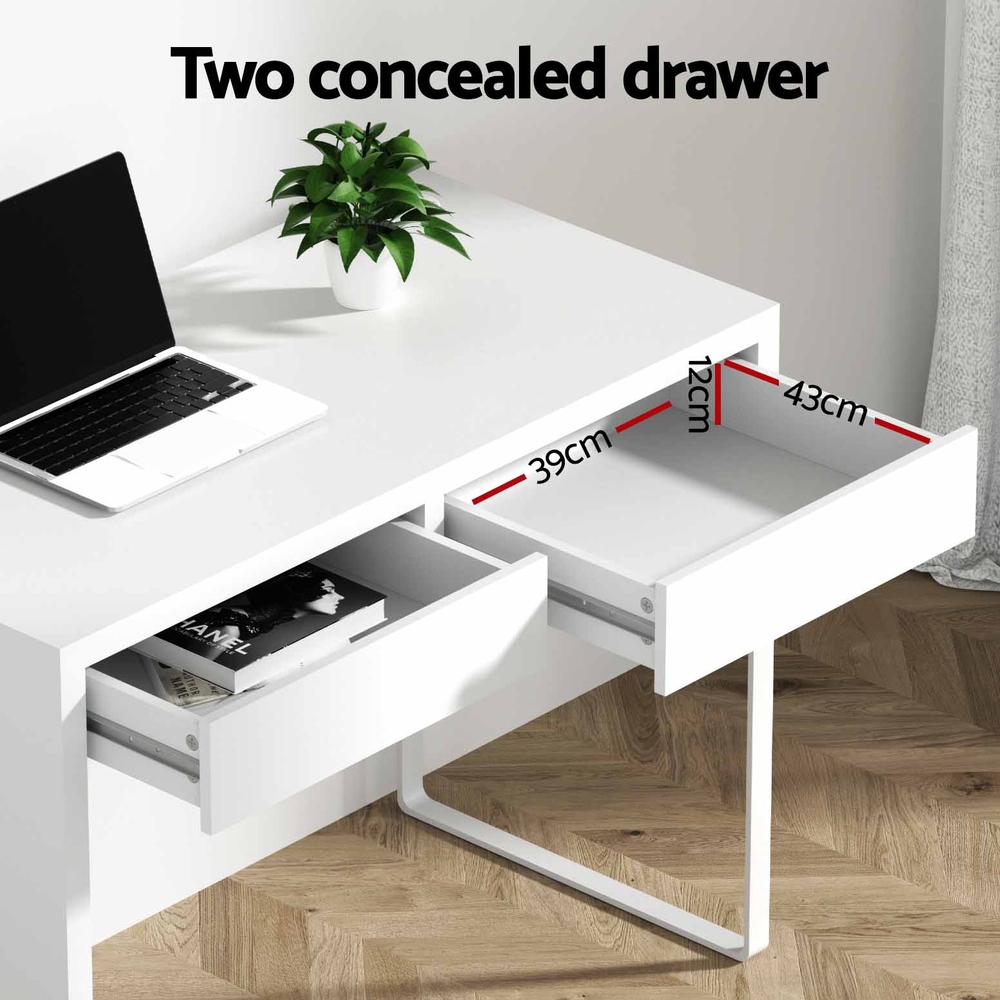 Artiss Corner Computer Desk Office Study Desks Table Drawers Shelves White Black - Picture 58 of 106