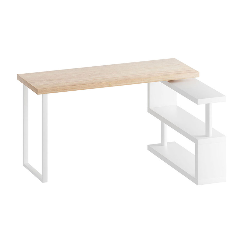 Artiss Corner Computer Desk Office Study Desks Table Drawers Shelves White Black - Picture 13 of 106
