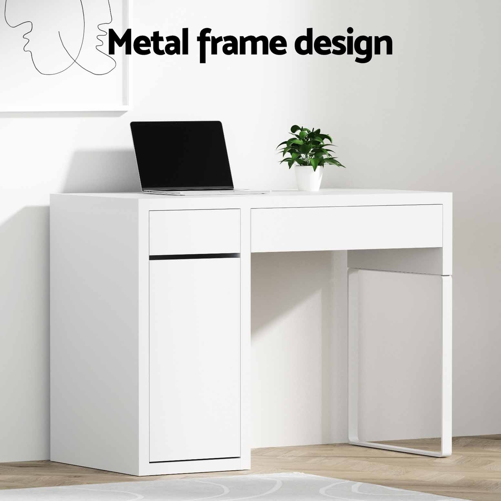 Artiss Corner Computer Desk Office Study Desks Table Drawers Shelves White Black - Picture 87 of 106