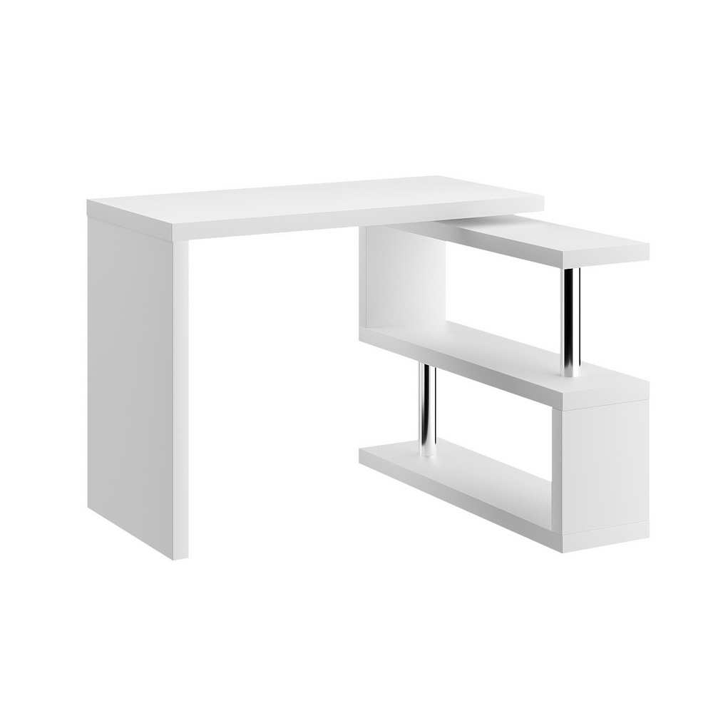Artiss Corner Computer Desk Office Study Desks Table Drawers Shelves White Black - Picture 92 of 106
