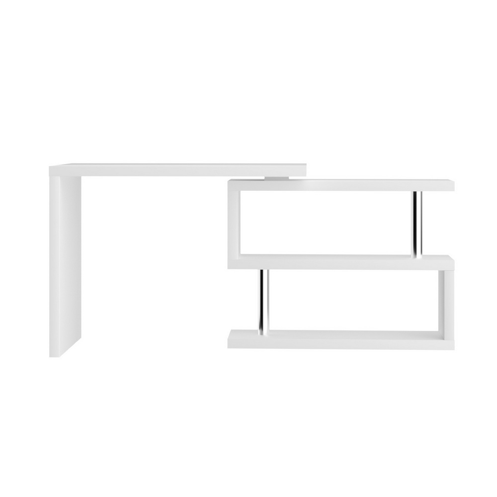 Artiss Corner Computer Desk Office Study Desks Table Drawers Shelves White Black - Picture 94 of 106