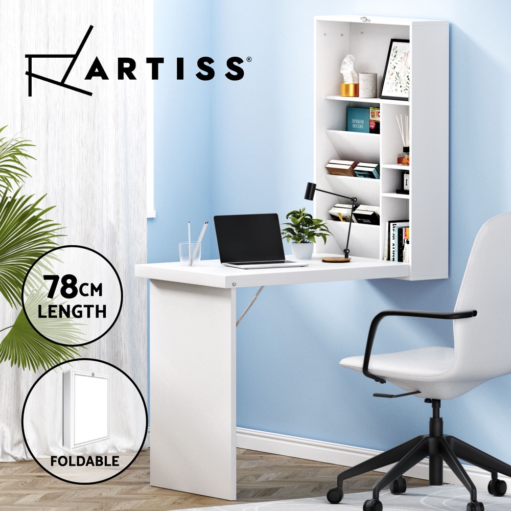 Artiss Corner Computer Desk Office Study Desks Table Drawers Shelves White Black - Picture 36 of 106