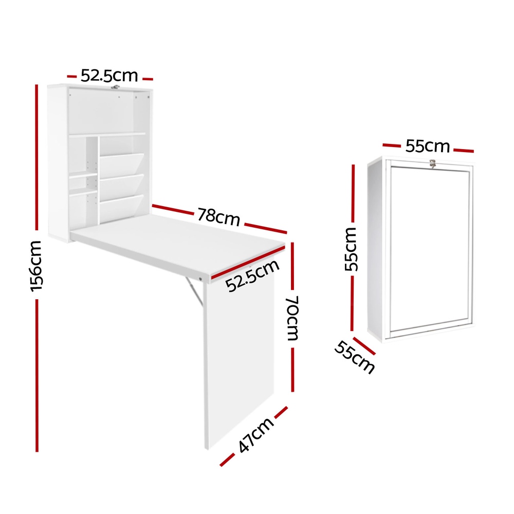 Artiss Corner Computer Desk Office Study Desks Table Drawers Shelves White Black - Picture 38 of 106