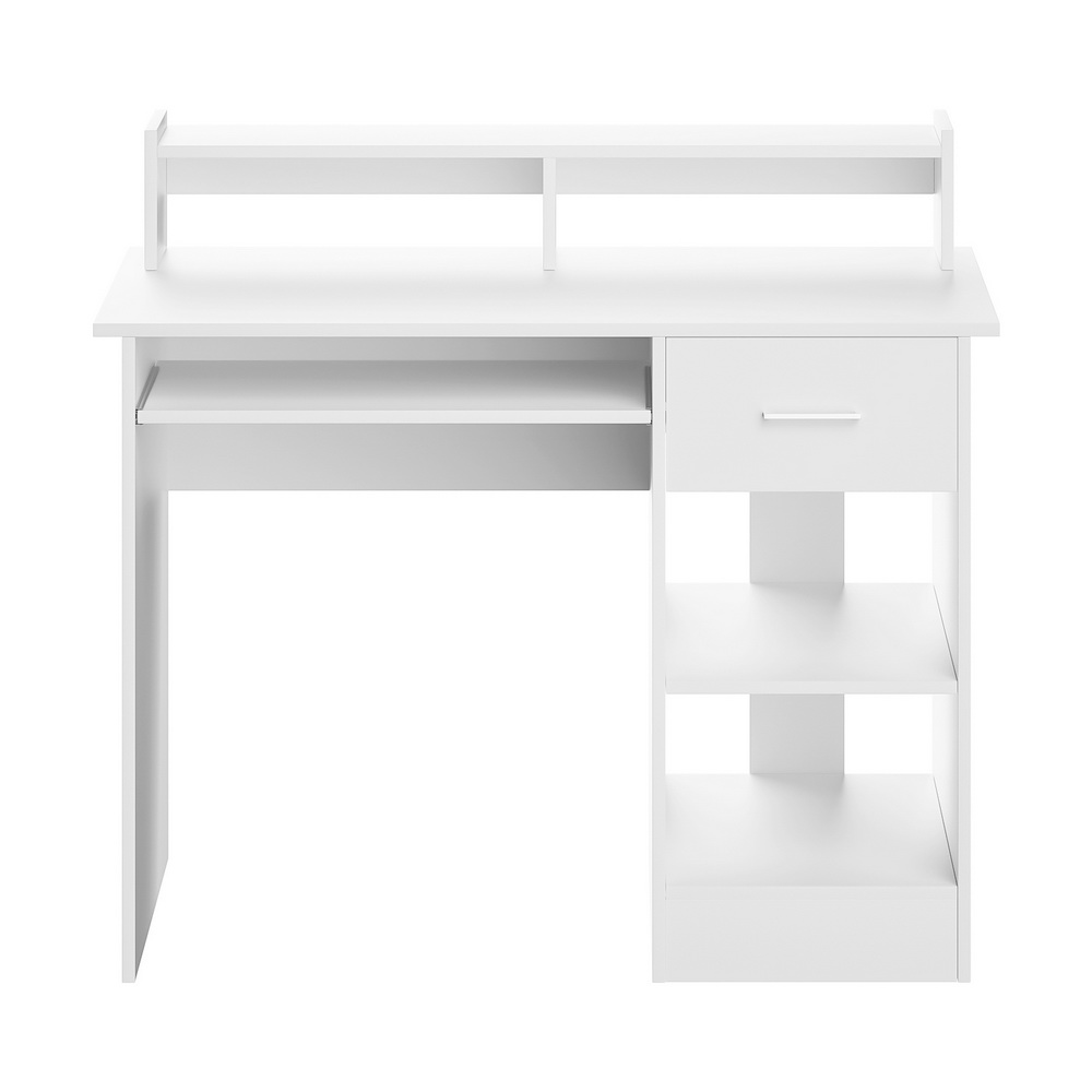 Artiss Corner Computer Desk Office Study Desks Table Drawers Shelves White Black - Picture 63 of 106