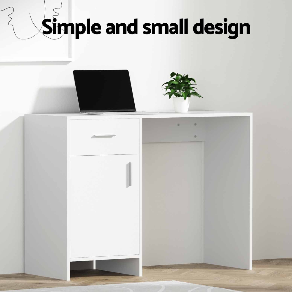 Artiss Corner Computer Desk Office Study Desks Table Drawers Shelves White Black - Picture 48 of 106