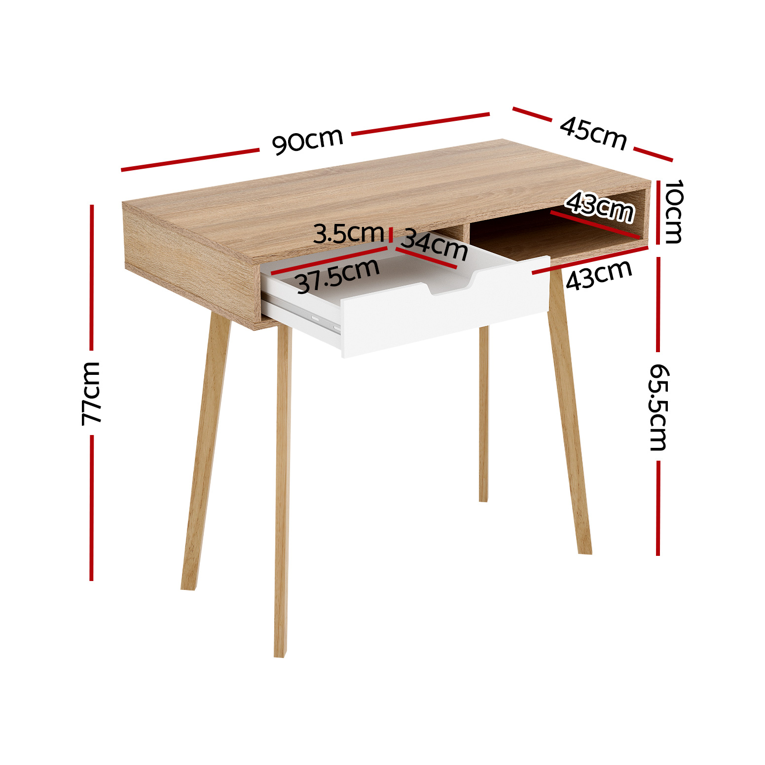 Artiss Corner Computer Desk Office Study Desks Table Drawers Shelves White Black - Picture 30 of 106