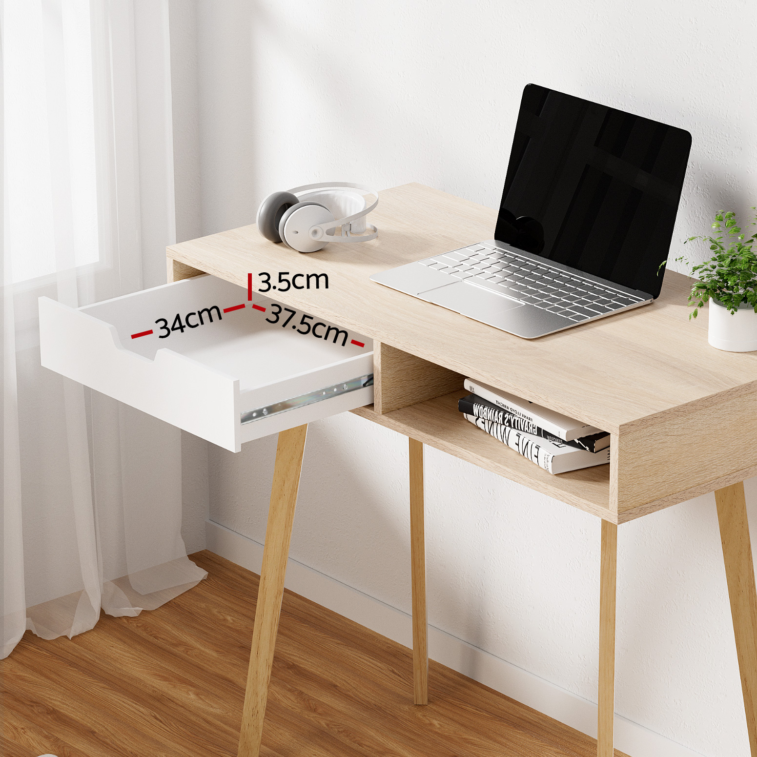 Artiss Corner Computer Desk Office Study Desks Table Drawers Shelves White Black - Picture 32 of 106