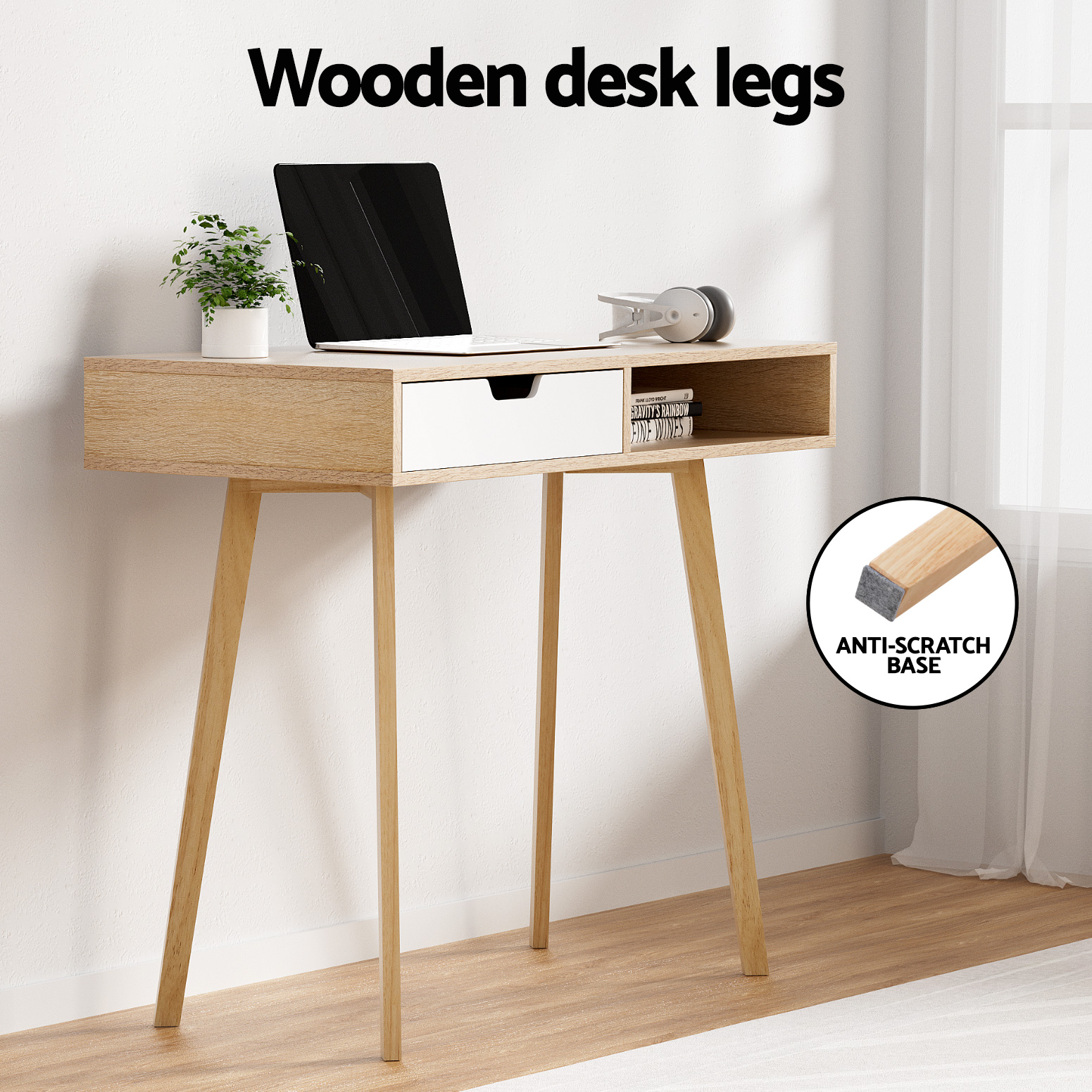 Artiss Corner Computer Desk Office Study Desks Table Drawers Shelves White Black - Picture 34 of 106