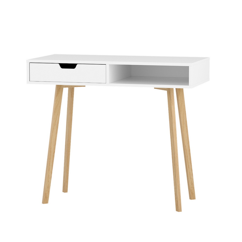 Artiss Corner Computer Desk Office Study Desks Table Drawers Shelves White Black - Picture 21 of 106