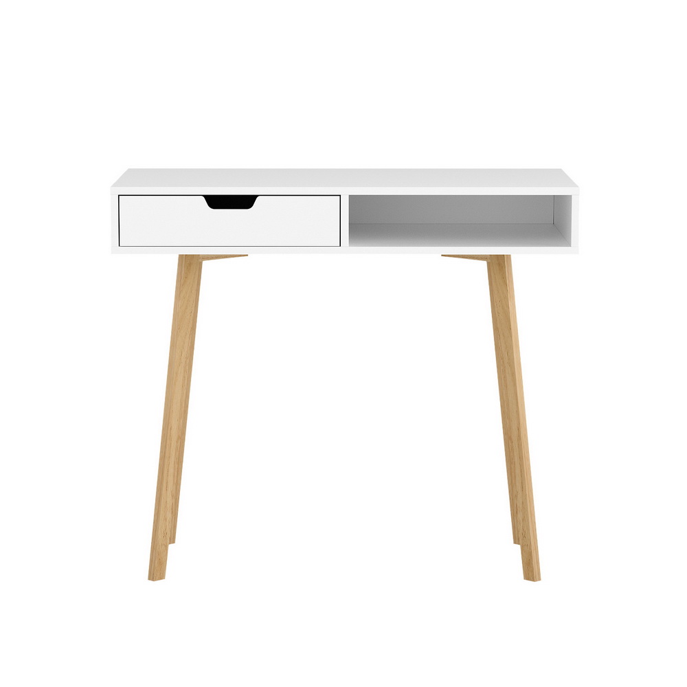 Artiss Corner Computer Desk Office Study Desks Table Drawers Shelves White Black - Picture 23 of 106