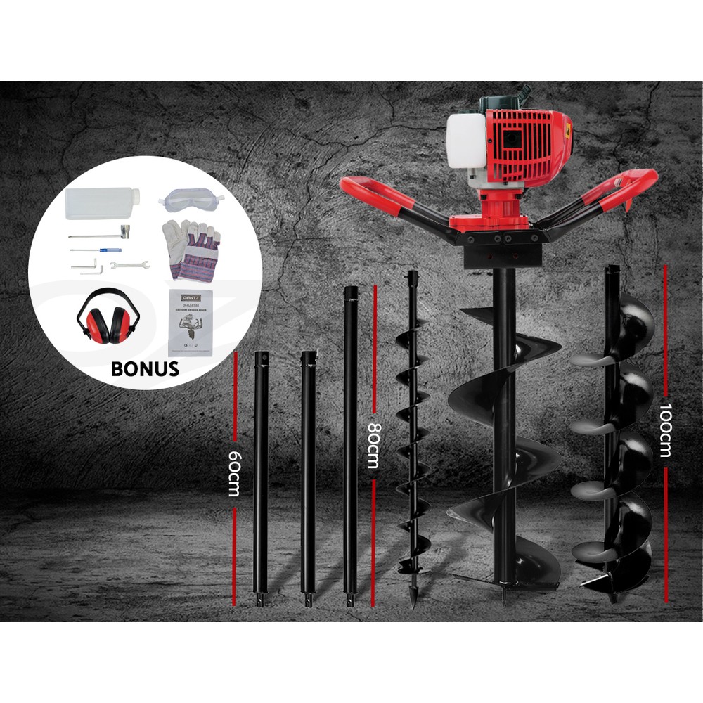 Giantz Post Hole Diggers Petrol Digger Posthole Auger Fence Power 66/80