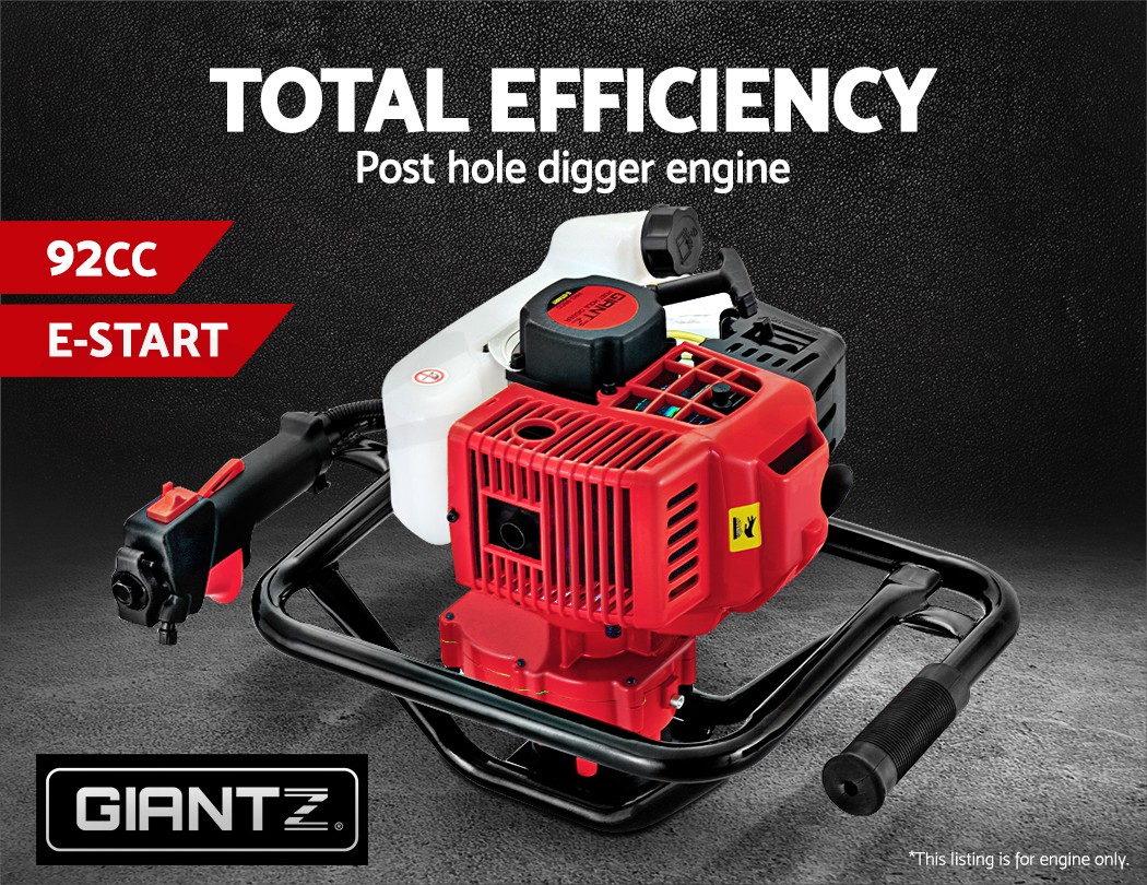 Giantz Post Hole Digger Petrol Diggers Only Motor Earth 92CC