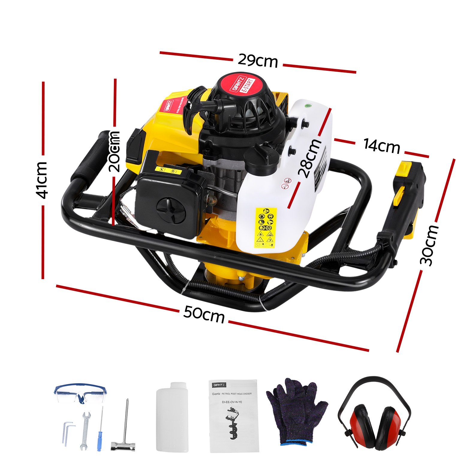 Giantz Post Hole Digger Petrol Motor Diggers Fence Drill Borer Petrol Drill - Picture 14 of 14