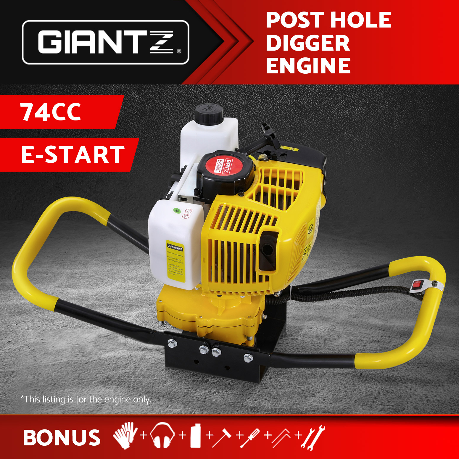 Giantz Post Hole Digger Petrol Motor Diggers Fence Drill Borer Petrol Drill - Picture 11 of 14