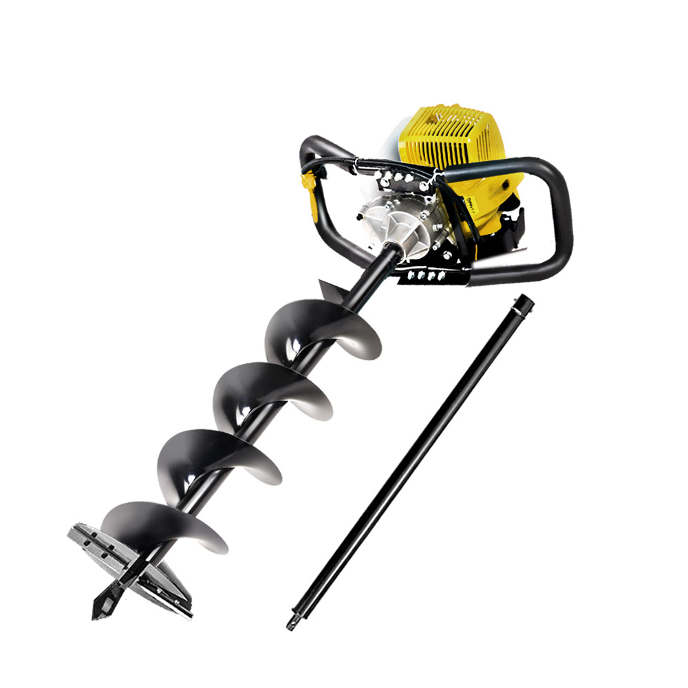 Giantz Post Hole Digger Auger Petrol Drill Borer Fence Earth Power Bits