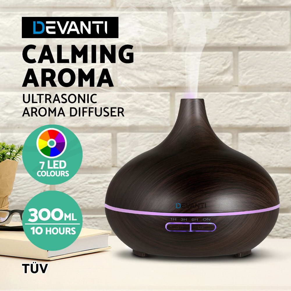 Devanti Aromatherapy Diffuser Aroma Essential Oil Air Humidifier Wood Grain - Picture 12 of 33