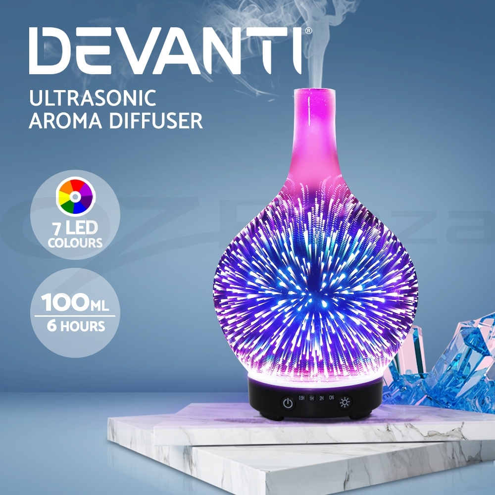 Devanti Aromatherapy Diffuser 3D Aroma Essential Oils Ultrasonic Air Humidifier - Picture 12 of 35