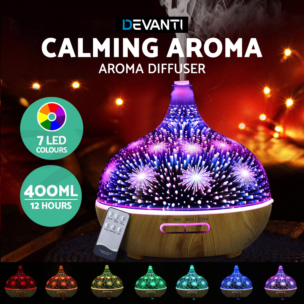Devanti Aromatherapy Diffuser 3D Aroma Essential Oils Ultrasonic Air Humidifier - Picture 15 of 35