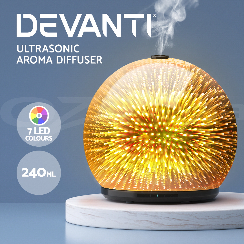 Devanti Aromatherapy Diffuser 3D Aroma Essential Oils Ultrasonic Air Humidifier - Picture 26 of 35