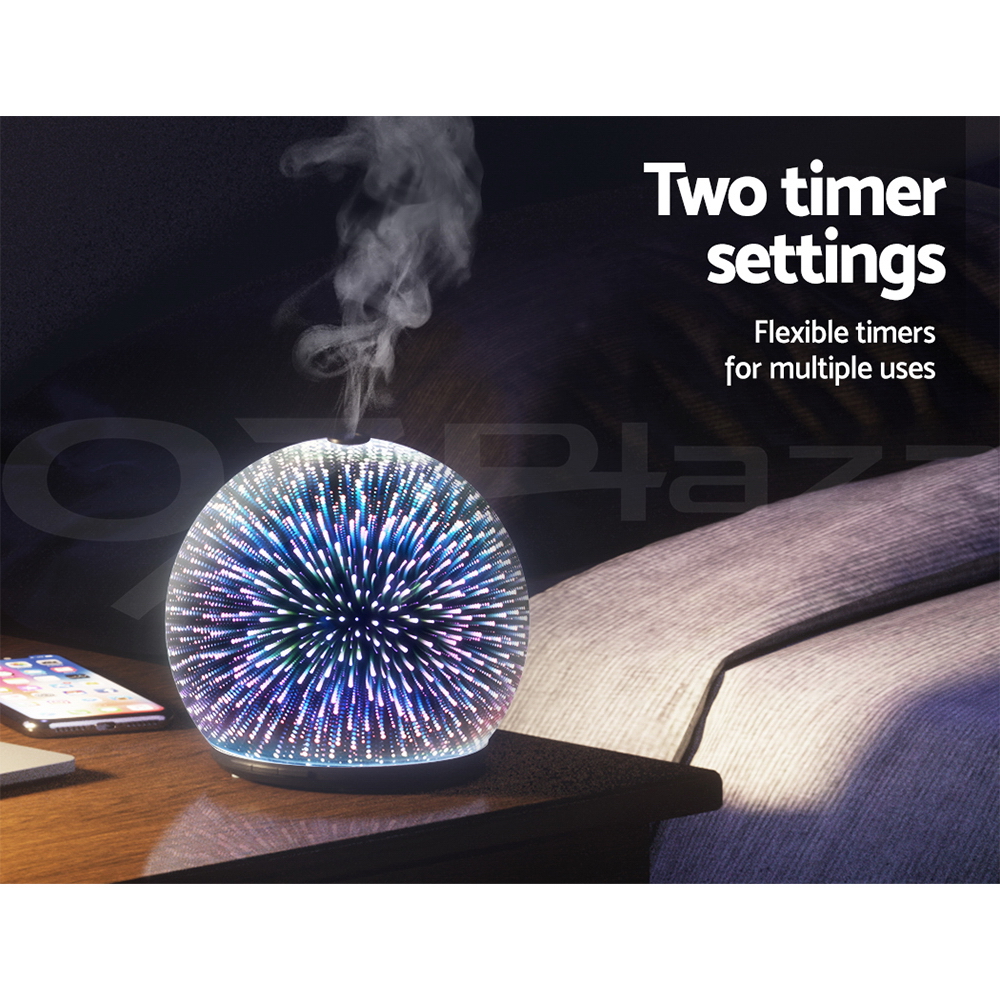 Devanti Aroma Aromatherapy Diffuser LED Oil Ultrasonic Air Humidifier Glass - Picture 19 of 33