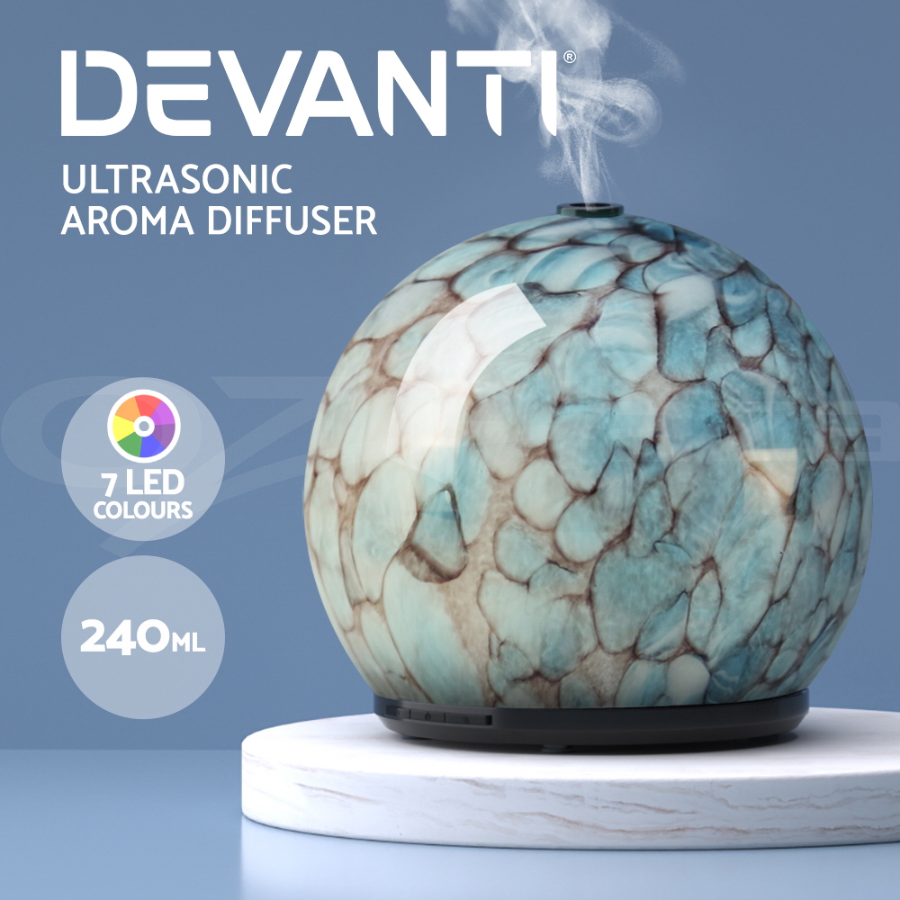Devanti Aroma Aromatherapy Diffuser LED Oil Ultrasonic Air Humidifier Glass - Picture 23 of 33