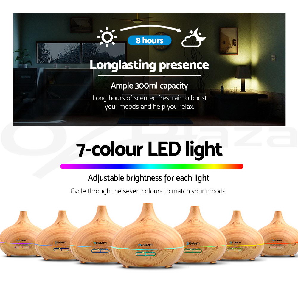 Devanti Aromatherapy Diffuser Aroma Essential Oil Ultrasonic Air Humidifier Mist - Picture 57 of 133