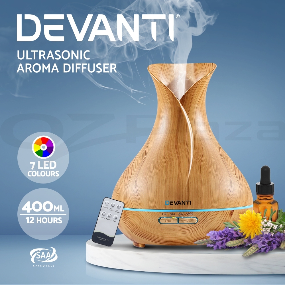 Devanti Aromatherapy Diffuser Aroma Essential Oil Ultrasonic Air Humidifier Mist - Picture 21 of 133