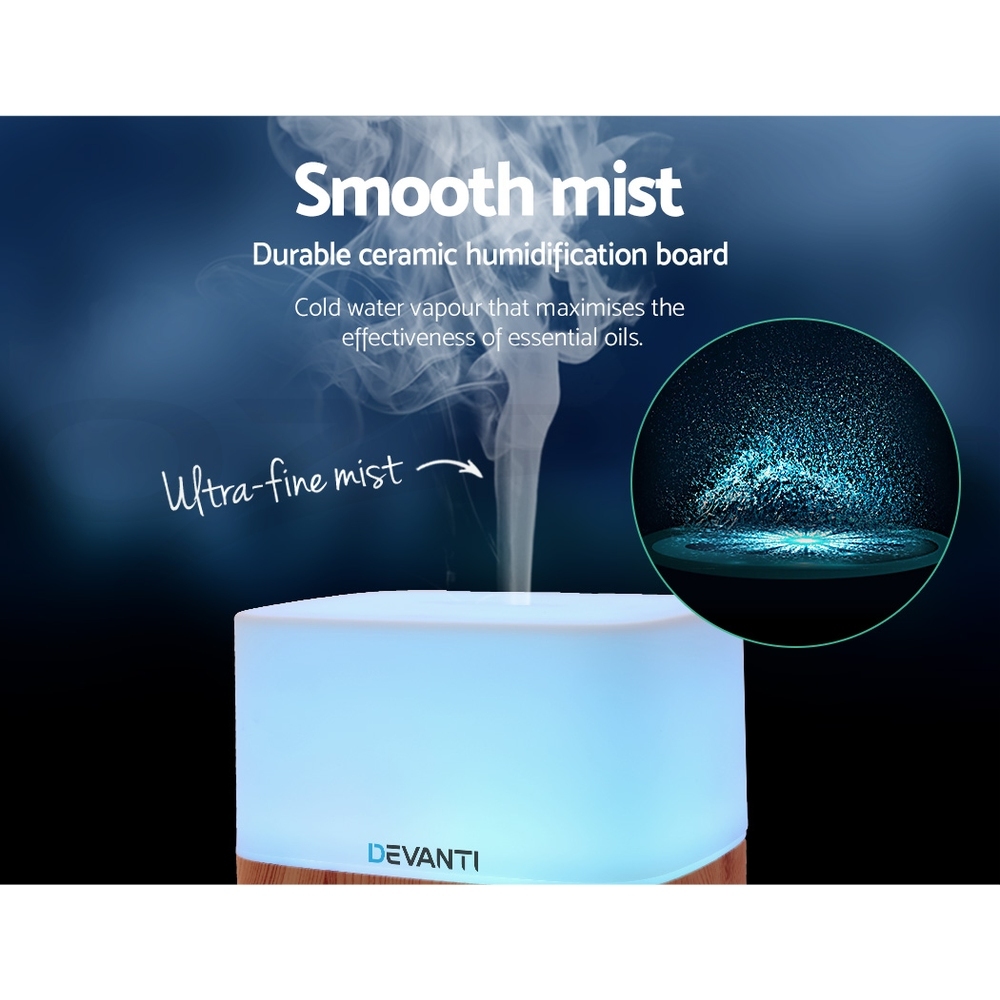 Devanti Aromatherapy Diffuser Aroma Essential Oil Ultrasonic Air Humidifier Mist - Picture 119 of 133