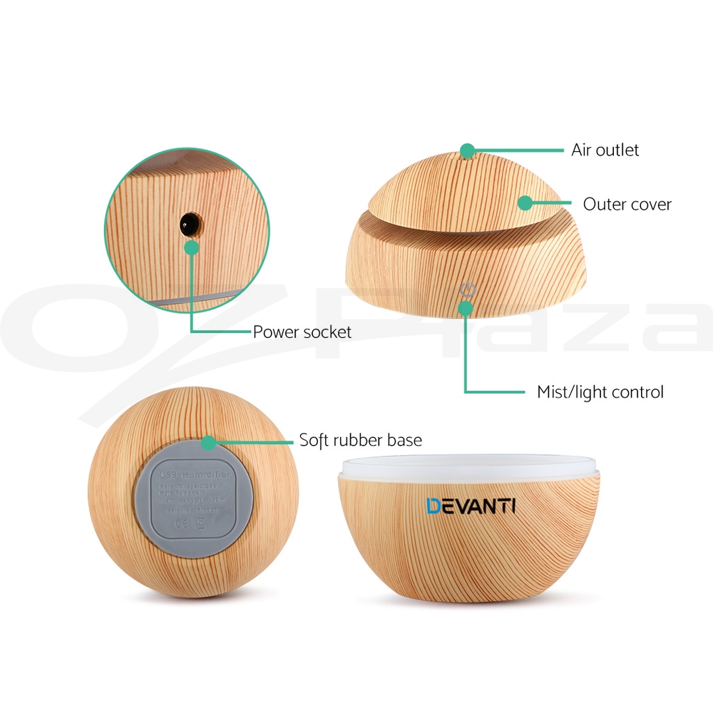 Devanti Aromatherapy Diffuser Aroma Essential Oil Ultrasonic Air Humidifier Mist - Picture 68 of 133