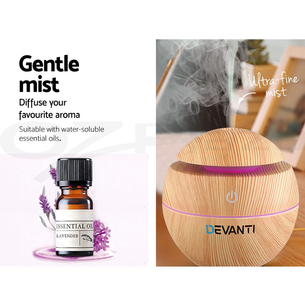 Devanti Aromatherapy Diffuser Aroma Essential Oil Ultrasonic Air Humidifier Mist - Picture 69 of 133