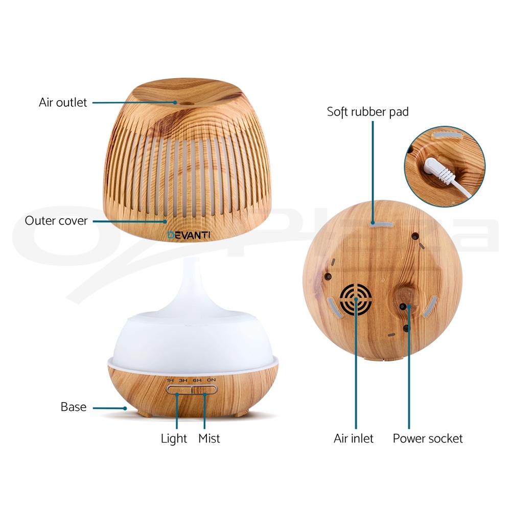 Devanti Aromatherapy Diffuser Aroma Essential Oil Ultrasonic Air Humidifier Mist - Picture 78 of 133