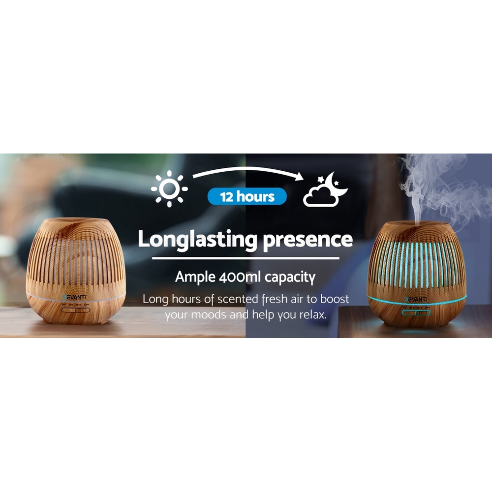 Devanti Aromatherapy Diffuser Aroma Essential Oil Ultrasonic Air Humidifier Mist - Picture 80 of 133